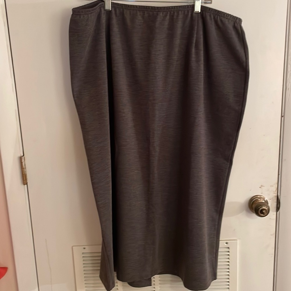 Long, straight knit skirt